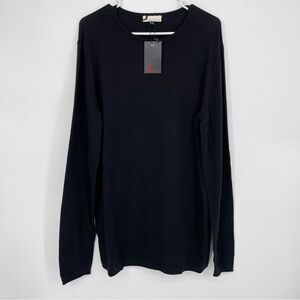 Dressmann Cotton Round Neck Sweater Black Knit